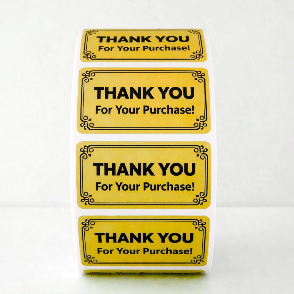 Thank You For Your Purchase Labels 100 Pack – Small Business Packaging Stickers
